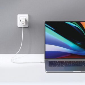 USAMS Charger 2xUSB-C+1xUSB 65W(only head) GaN PD3.0 +QC3.0 Fast Charging baltos spalvos Sandru Series CC180T - Image 5