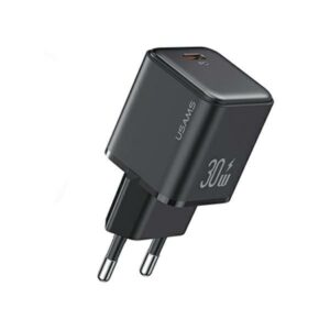 USAMS Laidinis įkroviklis 1xUSB-C PD 30W 3A (only head) PD3.0 Fast Charging juodos spalvos X-ron Series CC186TC01 - Image 1