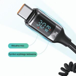 USAMS automobilinis įkroviklis C37 1xUSB+1xUSB-C 60W +USB-C Cable 30W PD+QC Fast Charge black CC192CC01 - Image 6