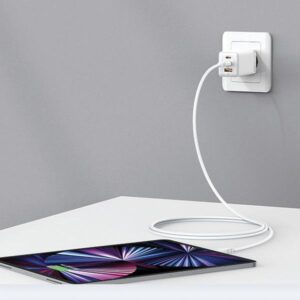 USAMS Laidinis įkroviklis 2xUSB-C+1xUSB 65W (only head) GaN PD3.0 + QC3.0 Fast Charging juodos spalvos Sandru Series - Image 7