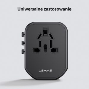 USAMS Adapteris network 2xUSB+1xUSB-C T59 20W4in1 US/AU/EU/UK black/black CC179TC01 (US-CC179) Univers - Image 7