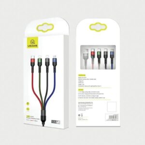 USAMS Braided kabelis U26 4in1 1.2m 2AFast Charge (2xlightning/microUSB/USB-C) SJ317USB01 (US-SJ317) - Image 3