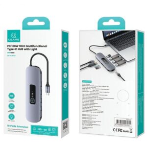 USAMS Adapteris HUB 10in1 3xUSB 3.0/TF/SD/USB-C/HDMI/RJ45/VGA PD100W gray/tarnish SJ644HUB01 - Image 6