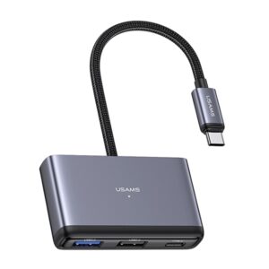 USAMS Adapteris HUB 5in1 USB 2.0/USB 3.0/USB-C/TF/SD gray/dark gray SJ628HUB01 (US-SJ628) - Image 3