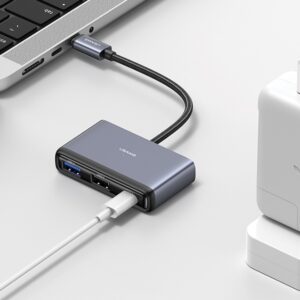 USAMS Adapteris HUB 5in1 USB 2.0/USB 3.0/USB-C/TF/SD gray/dark gray SJ628HUB01 (US-SJ628) - Image 5