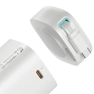 USAMS Powerbank with Retractable Cable USB-CRetractable 18000 mAh PD45W Fast Charge XMF Series juodos spalvos - Image 5