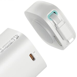 USAMS Power Bank with Retractable Lightning Cable 18000 mAh PD45W Fast Charge XMF Series black - Image 4