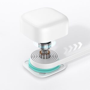 USAMS Charger 1xUSB-C with retractable cable Lightning (only head) PD+QC 35W Gan Fast Charging baltos spalvos - Image 4