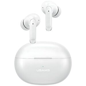USAMS Bluetooth 5.3 Ausinės TWSX-Don Series Dual mic ENC belaidės baltos spalvos BHUXD02