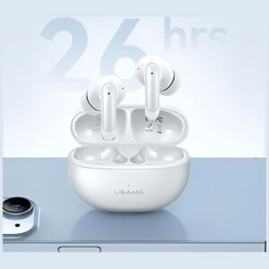 USAMS Bluetooth 5.3 Ausinės TWSX-Don Series Dual mic ENC belaidės baltos spalvos BHUXD02 - Image 6