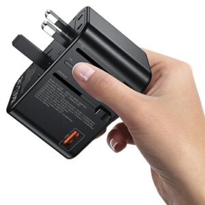USAMS Adapteris network 1xUSB+2xUSB-C T62 65W4in1 US/AU/EU/UK black/black CC199TC01 (US-CC199) Univesa - Image 4