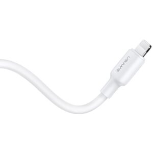 USAMS Charger 1xUSB-C PD20WPD3.0 Fast Charging US-CC183 + USB-C/Lightning cable US-SJ610 baltos spalvos - Image 6
