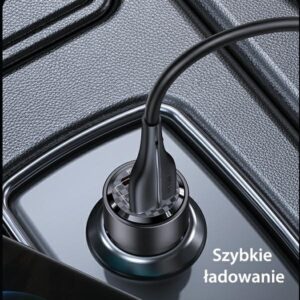USAMS automobilinis įkroviklis C39 USB+USB-C 60WFast Charge purple CC208CC02 (US-CC208) - Image 7