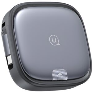 USAMS 3in1 retractable kabelis with boxMicroUSB/USB-C/Lightning 60W steel/tarnish SJ650USB01 - Image 1