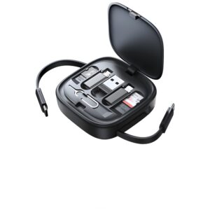 USAMS 3in1 retractable kabelis with boxMicroUSB/USB-C/Lightning 60W steel/tarnish SJ650USB01 - Image 2