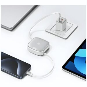 USAMS 3in1 retractable kabelis with boxMicroUSB/USB-C/Lightning 60W steel/tarnish SJ650USB01 - Image 9