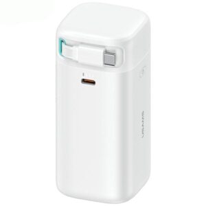 USAMS Powerbank with Retractable Cable USB-CRetractable 18000 mAh PD45W Fast Charge XMF Series baltos spalvos - Image 1