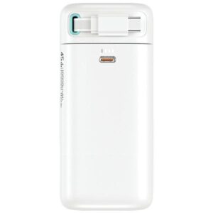 USAMS Powerbank with Retractable Cable USB-CRetractable 18000 mAh PD45W Fast Charge XMF Series baltos spalvos - Image 3
