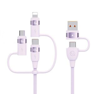USAMS Kabelis U85 2xUSB-C/USB/Micro-USB/Lightning 6in1 2m 100W PD Fast Charge purple SJ646USB - Image 1