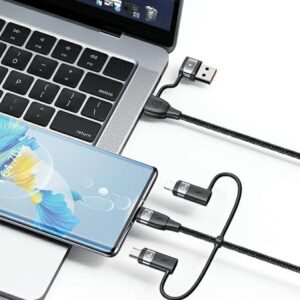 USAMS Kabelis U85 2xUSB-C/USB/Micro-USB/Lightning 6in1 2m 100W PD Fast Charge purple SJ646USB - Image 5