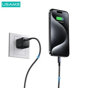 USAMS Kabelis USB-C į Lightning 30W 0.25mFast Charging steel/tarnish SJ679USB01 (US-SJ679) - Image 2