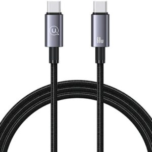 USAMS Kabelis USB-C į USB-C 60W 1.2mFast Charging steel/tarnish SJ661USB01 (US-SJ661) - Image 1