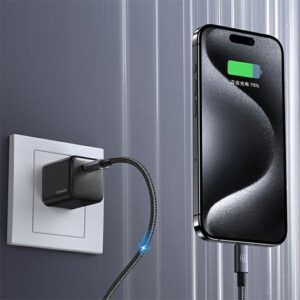 USAMS Kabelis USB-C į USB-C 60W 1.2mFast Charging steel/tarnish SJ661USB01 (US-SJ661) - Image 3