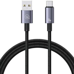 USAMS Kabelis USB į USB-C 3A 1.2mFast Charging steel/tarnish SJ663USB01 (US-SJ663)