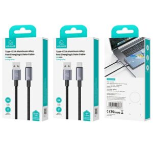 USAMS Kabelis USB į USB-C 3A 1.2mFast Charging steel/tarnish SJ663USB01 (US-SJ663) - Image 3