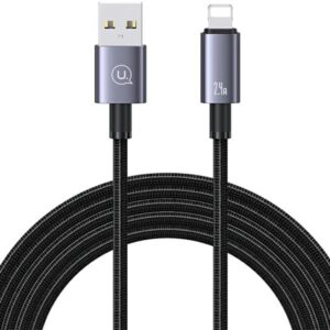 USAMS Kabelis USB į Lightning 2.4A 2mFast Charging steel/tarnish SJ669USB01 (US-SJ669) - Image 1