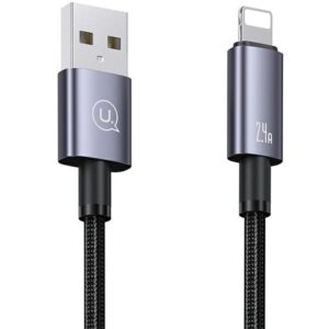USAMS Kabelis USB į Lightning 2.4A 2mFast Charging steel/tarnish SJ669USB01 (US-SJ669) - Image 2