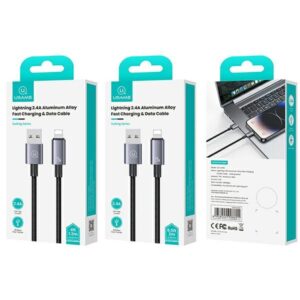USAMS Kabelis USB į Lightning 2.4A 2mFast Charging steel/tarnish SJ669USB01 (US-SJ669) - Image 3