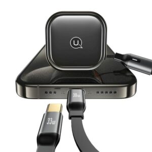 USAMS automobilinis įkroviklis with retractable cable 2xUSB-C C41 PD 30W Fast Charge black/black CC220CC01 (US-CC - Image 7