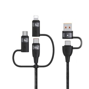 USAMS Kabelis U85 2xUSB-C/USB/Micro-USB/Lightning 6in1 1.2m 100W PD Fast Charge juodos spalvos SJ645USB01 - Image 1