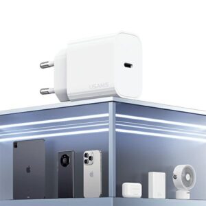 USAMS Laidinis įkroviklis 1xUSB-C T65 PD20W (only head) PD Fast Charging baltos spalvos CC226TC01 (US-CC226) - Image 3