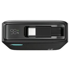 USAMS Powerbank with Retractable Cable USB-CRetractable 10000 mAh PD 20W Fast Charge XY Series juodos spalvos - Image 10