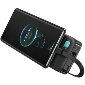 USAMS Powerbank with Retractable Cable USB-CRetractable 10000 mAh PD 20W Fast Charge XY Series baltos spalvos - Image 3