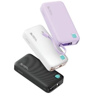 USAMS Powerbank with Retractable Cable USB-CRetractable 10000mAh PD 20W Fast Charge XY Series violetinės spalvos - Image 2