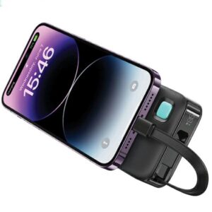 USAMS Powerbank with Retractable CableRetractable Lightning 10000 mAh PD 20W Fast Charge XY Series W - Image 3
