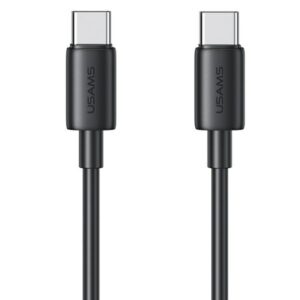USAMS USB-C į USB-C Kabelis 60W 1mFast Charging YD Series juodos spalvos SJ711USB01(US-SJ711)