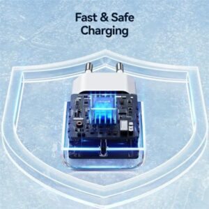USAMS laidinis įkroviklis. 1xUSB-C T65 PD20WPD Fast Charging US-CC226 + USB-C/Lightning kabelis US-SJ712 30W - Image 4