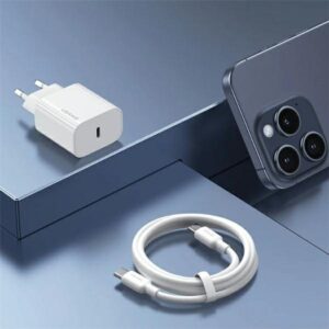 USAMS laidinis įkroviklis. 1xUSB-C T65 PD20WPD Fast Charging US-CC226 + USB-C/Lightning kabelis US-SJ712 30W - Image 6