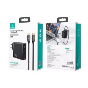 USAMS Charger 2xUSB-C+1xUSB T52PD140W PD Fast Charging US-CC168 + U82 USB-C/USB-C US-SJ581 cable - Image 5