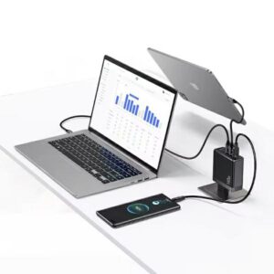USAMS Charger 2xUSB-C+1xUSB T52PD140W PD Fast Charging US-CC168 + U82 USB-C/USB-C US-SJ581 cable - Image 4