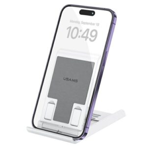 USAMS Foldable desk stand skirtas phone/tablet white ZJ073ZJ02 (US-ZJ073) - Image 1