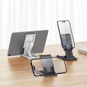 USAMS Foldable desk stand skirtas phone/tablet white ZJ073ZJ02 (US-ZJ073) - Image 2
