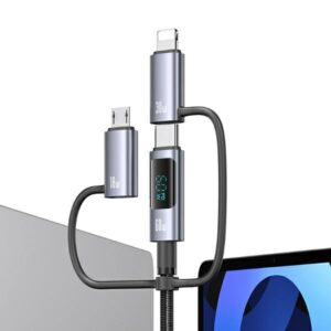 USAMS Kabelis 6w1 Fast charging 60W 2m Data Kabelis Digital Display Alluminuim Alloy Seria Sufeng (SJ736) - Image 4