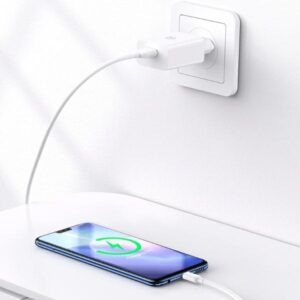 USAMS 18W Laidinis įkroviklis + USB-C/USB-A1m Fast Charging Cable baltos spalvos Series SC SCXLTZ02 - Image 4