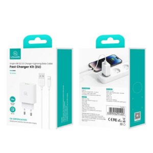 USAMS 18W Laidinis įkroviklis + Lightning/USB-A Fast Charging Cable baltos spalvos Series SC SCXLTZ03 - Image 10
