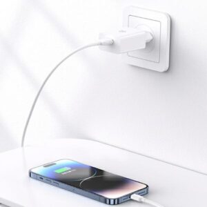 USAMS 18W Laidinis įkroviklis + Lightning/USB-A Fast Charging Cable baltos spalvos Series SC SCXLTZ03 - Image 4